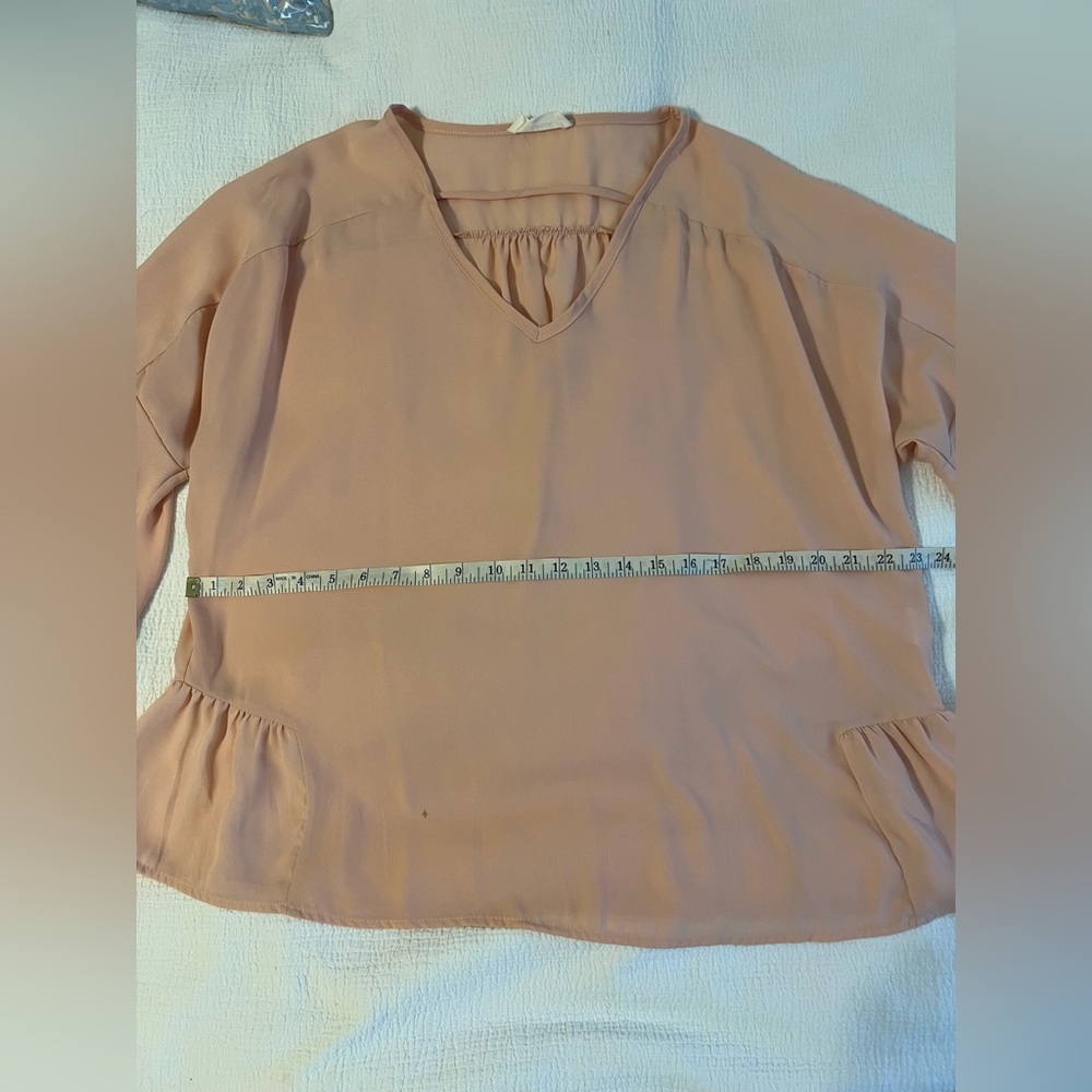 Pink Ruffled 3/4 Sleeve Blouse - Picture 12 of 13